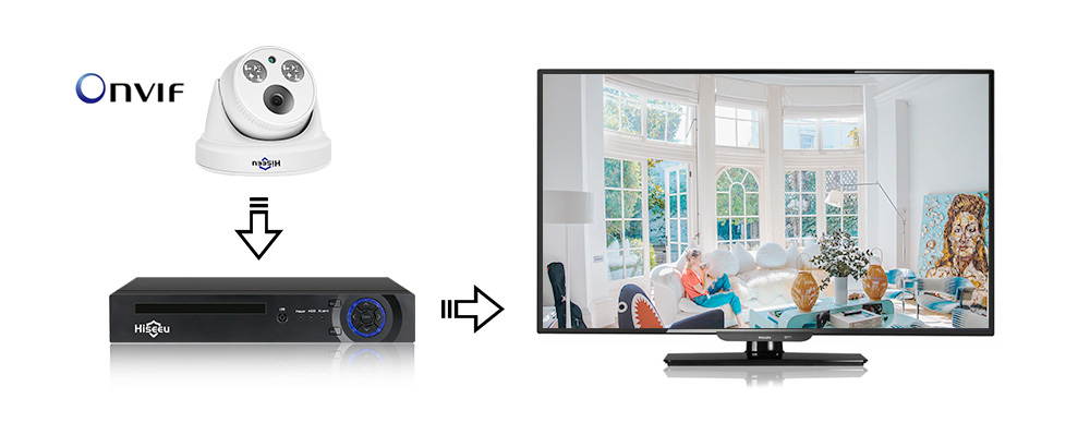 Hiseeu HC615 Motion Detection / 1080P / Night Vision / H.265 Hemisphere 3.6mm Lens Network Camera WHITE US Plug