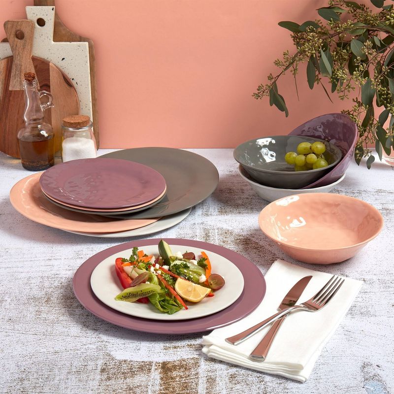12pc Melamine Hawaiian Sunset Dinnerware Set - Tabletops Gallery