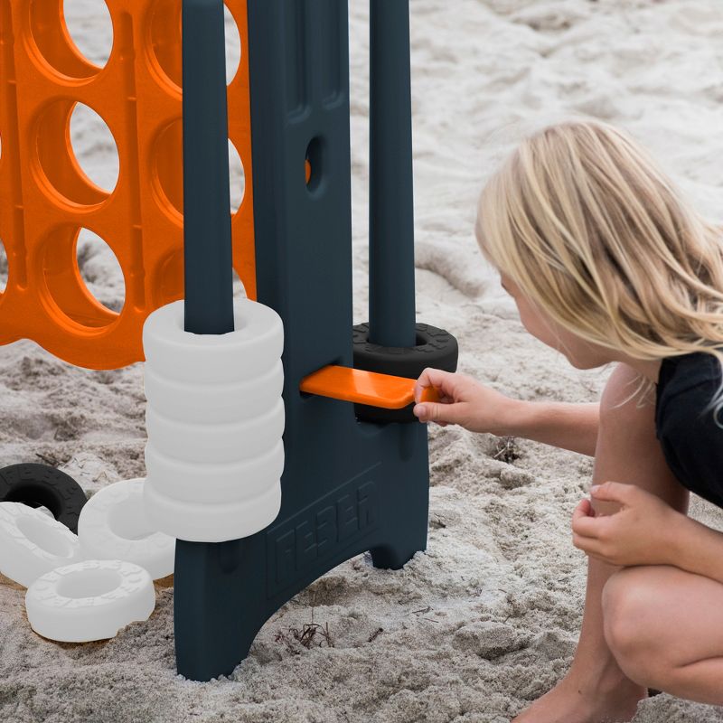 ECR4Kids Jumbo Four-To-Score Giant Game-Indoor/Outdoor 4-In-A-Row Connect - Orange and Grey