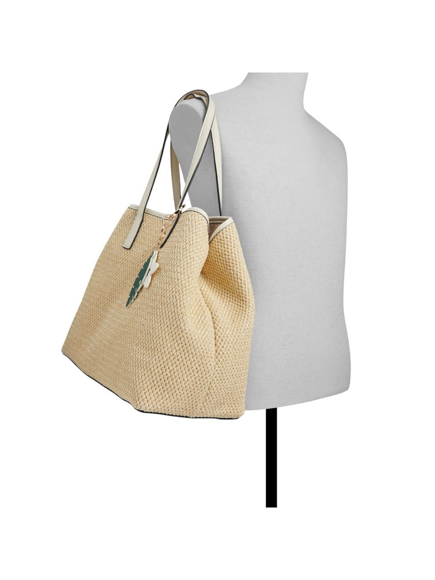 Call It Spring Beige Textured Tote Handbag With pouch