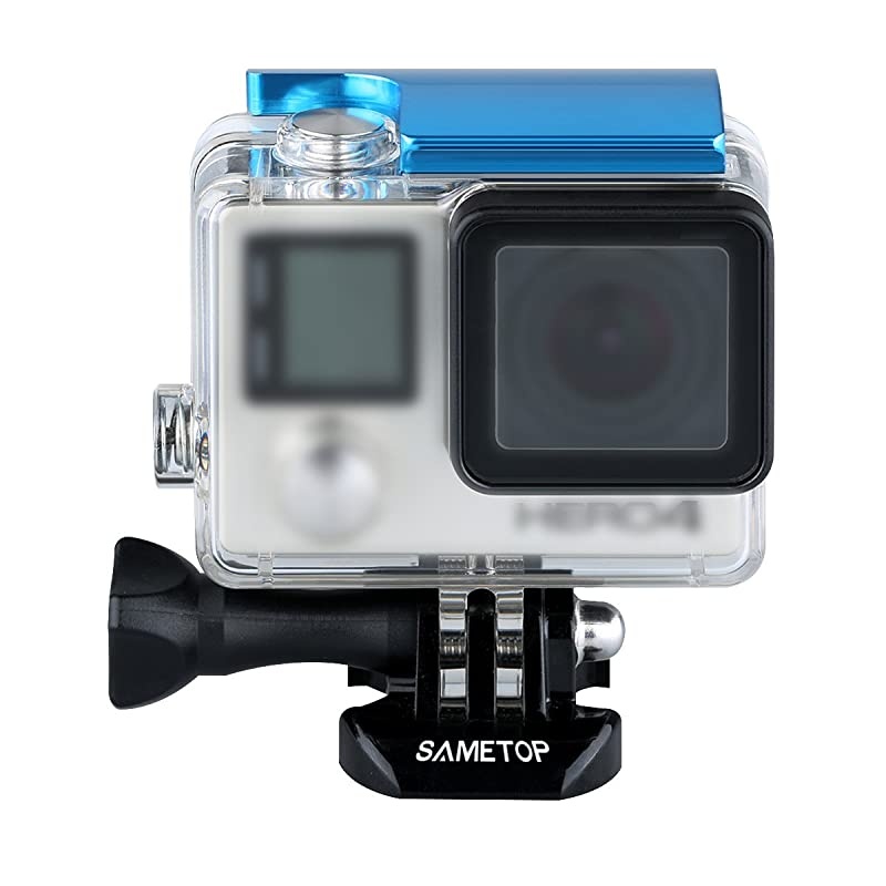 Aluminum Replacement Latch Rear Snap Lock Buckle Compatible with Gopro Hero 4 Hero 3+ Cameras Standard Waterproof Skeleton Housing (Blue)