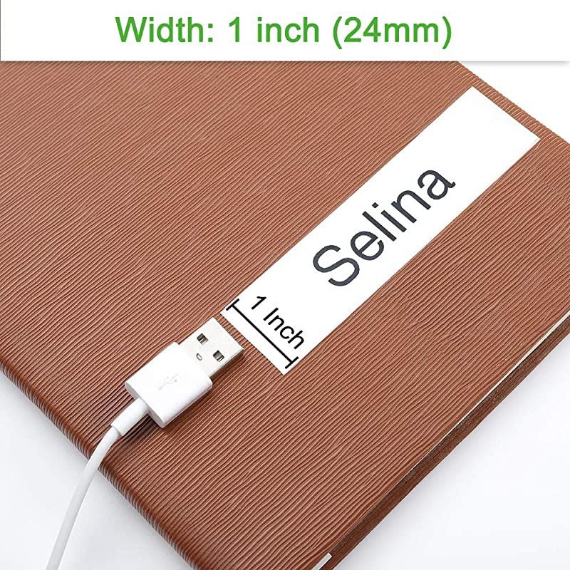 Compatible 1 Inch Label Tape Replacement for Brother TZe251 Ptouch Label Tape 24mm 094 Laminated White TZe251 TZe TZ Tape for Brother PTouch PTD600 PTP710BT PTP750W Label Maker 4Pack