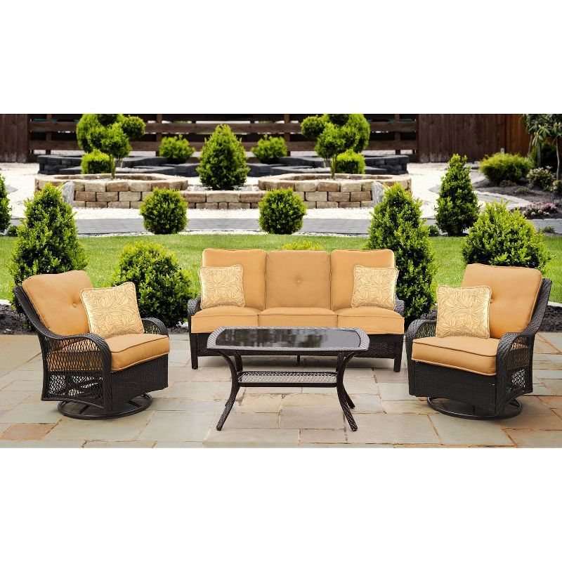 Merritt 4pc Woven Glider Chair Seating Set - Cambridge