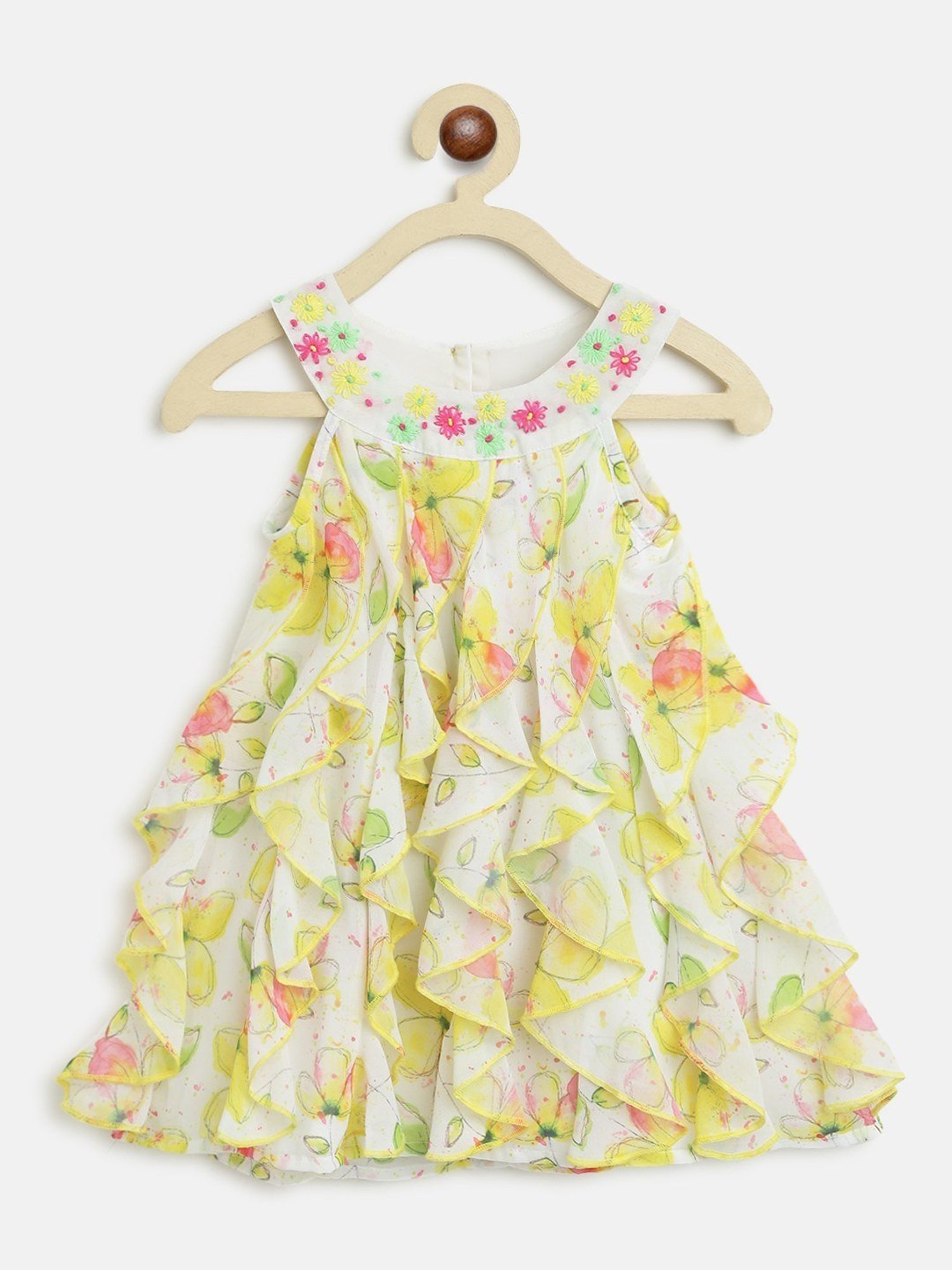 Nauti Nati Kids Multicolor Floral Print Dress