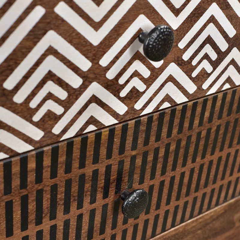 Olga Nightstand Retro SideTable with Drawer Natural - Timbergirl