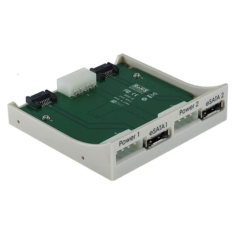 2 Port eSATA Floppy Bay Front Panel with Power Connector (Beige)