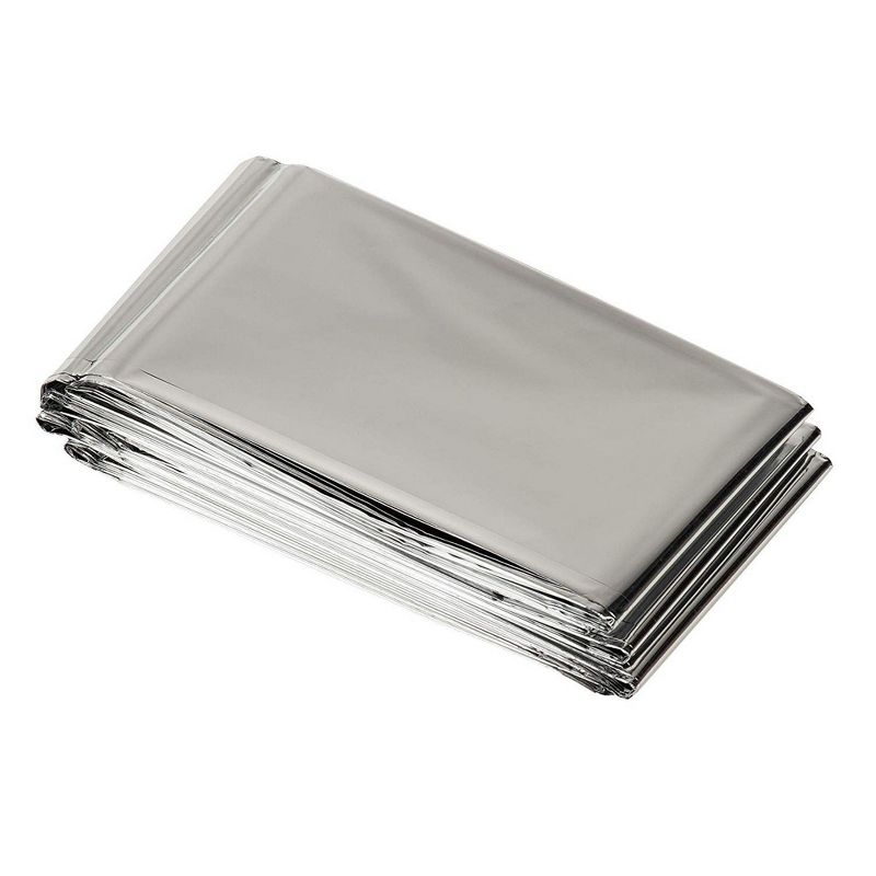 Juvale 12-Pack Emergency Thermal Foil Mylar Blankets for Winter Survival Kit, First Aid, Outdoor Camping