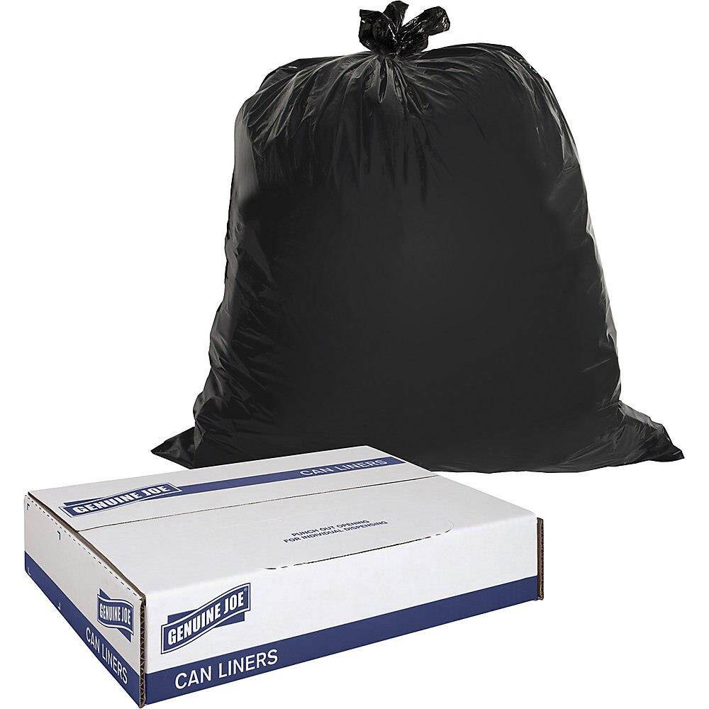 Genuine Joe Heavy-Duty Trash Bags 1.5 Mil 20-30 Gallon 100/CT Black 01532