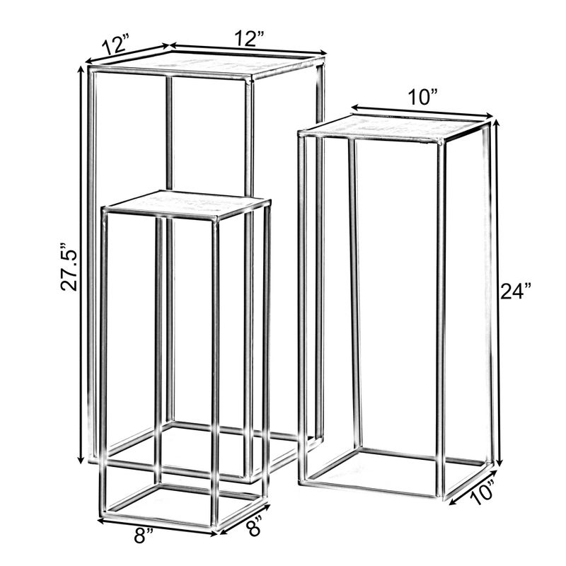 Vintiquewise Modern Nesting Display Tables Square Accent Side End Table, Set of 3