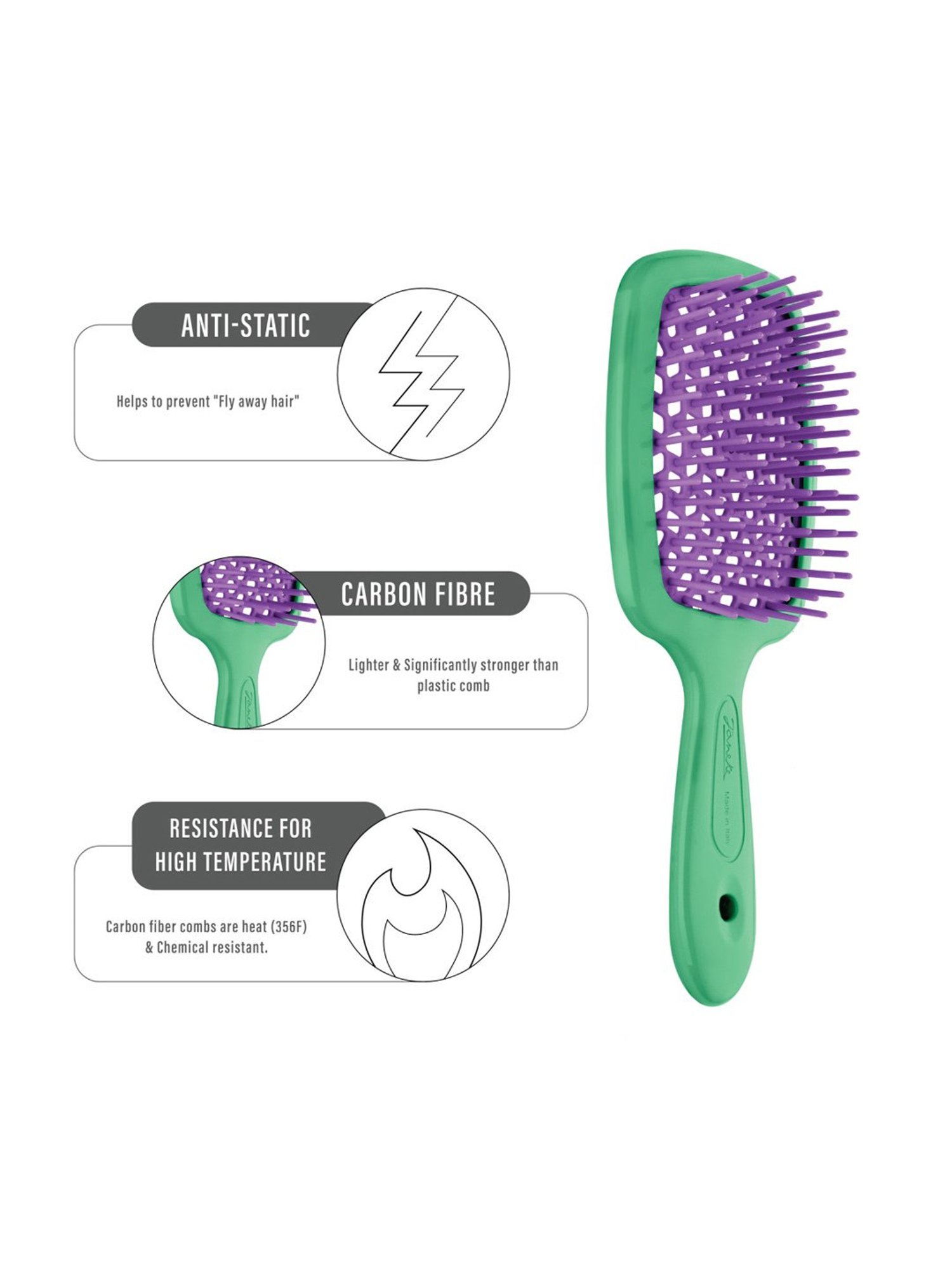 Janeke 1830 Professional Violate & Green Super Brush