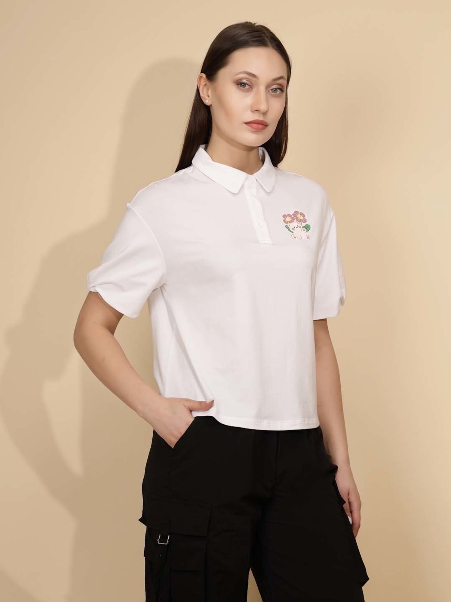 Global Republic White Graphic Print T-Shirt