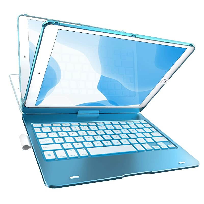 Keyboard Case for 102inch 8th Generation 2020 7th Gen Air 3 Pro 105 in 11 Colors 10 Color Backlight 7 Modes 360&deg; Rotatable Slim Protective Cover 102105 Ocean Blue