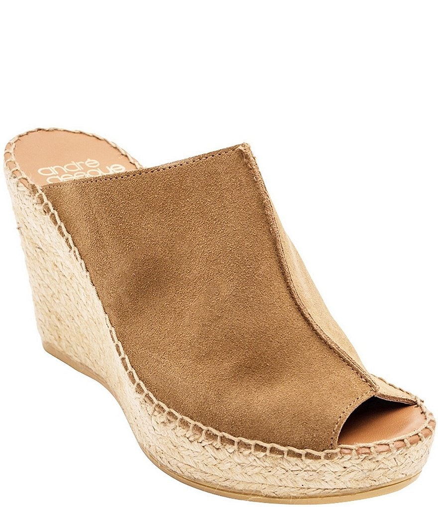 Andre Assous Cici Suede Esparille Wedge Sandals