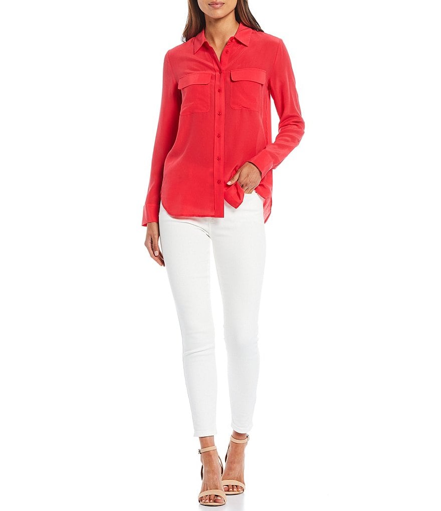 WAYF Double Ruffle V-Neck Peplum Top