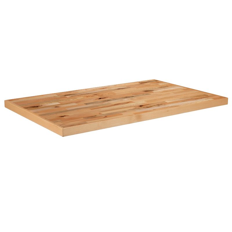 Emma and Oliver 30" x 48" Rectangle Butcher Block Style Table Top - Restaurant Table Top