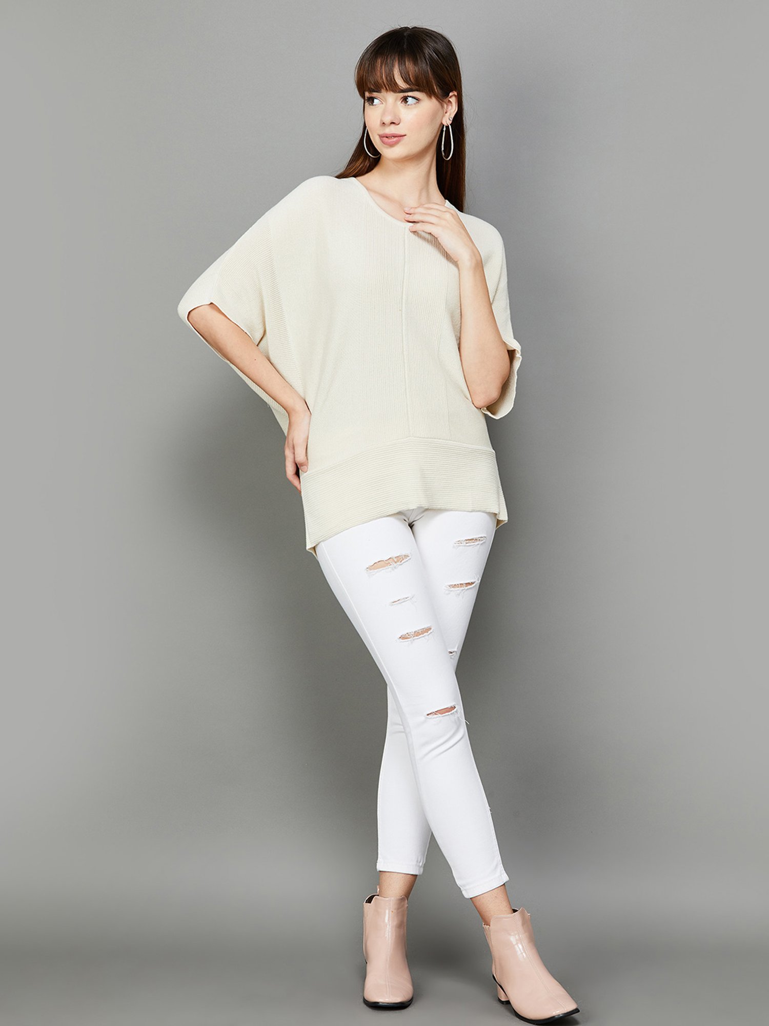 Colour Me by Melange Off-White Regular Fit Top