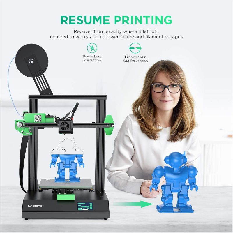 3D Printer, Auto Leveling 3D Printer DIY Kit for Adults with Resume Printing Function, Touch Screen, Filament Detection