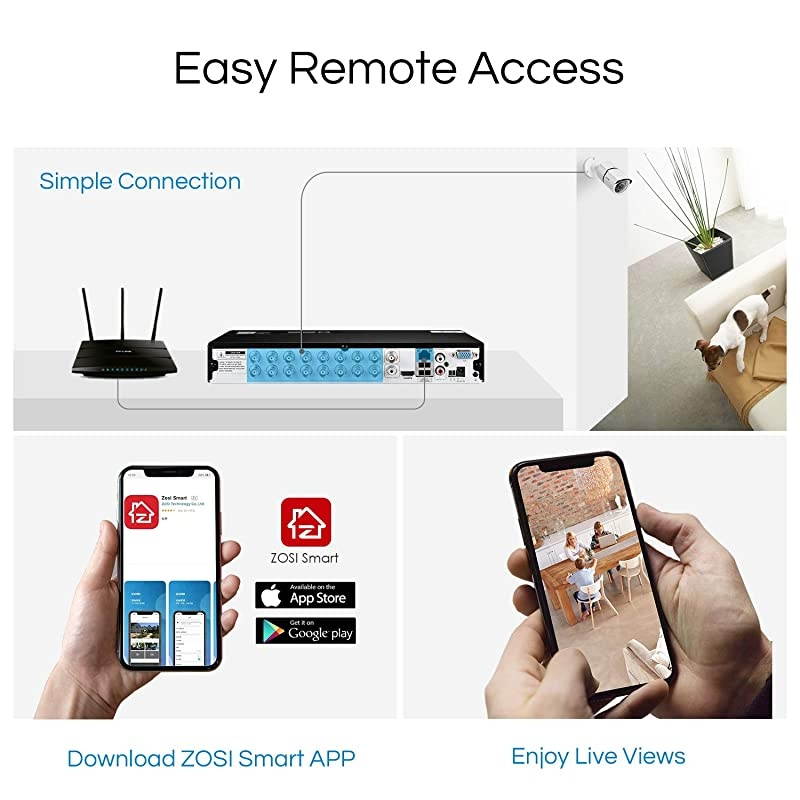 5MP 2K Home Security Camera System Outdoor Indoor, H.265+ 8 Channel CCTV DVR with Hard Drive 2TB and 4 x 2K(5MP) Weatherproof Surveillance Bullet Cameras with 120ft Night Vision, 110&deg; View Angle