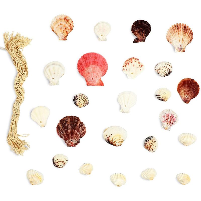 Bright Creations 77 Pieces DIY Decorative Fishing Net, 24 Sea Shells, 52 Strings, Arts and Crafts (79 x 79 in)