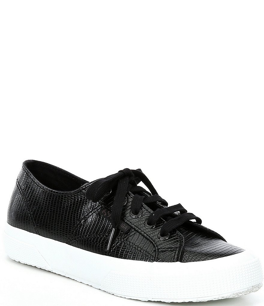 Superga 2750 Faux Leather Lizard Embossed Lace-Up Sneakers