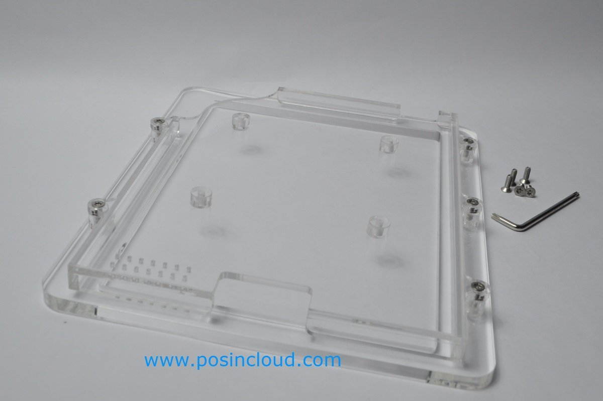 iPad 2/3/4 Black Acrylic Security Enclosure with Wall Mount Kit