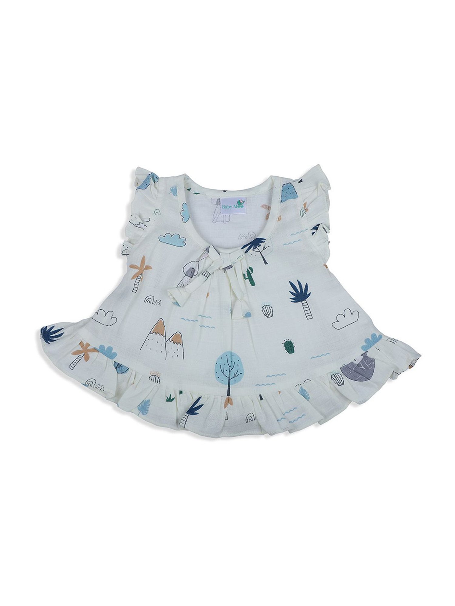 Baby Moo Kids Cream Printed Top Set