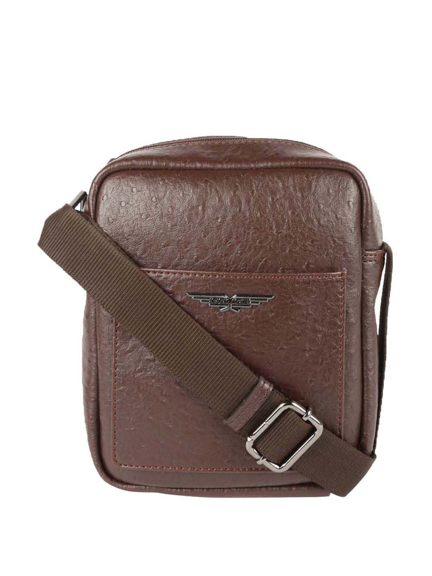 Police Brown Textured Medium Cross Body Bag