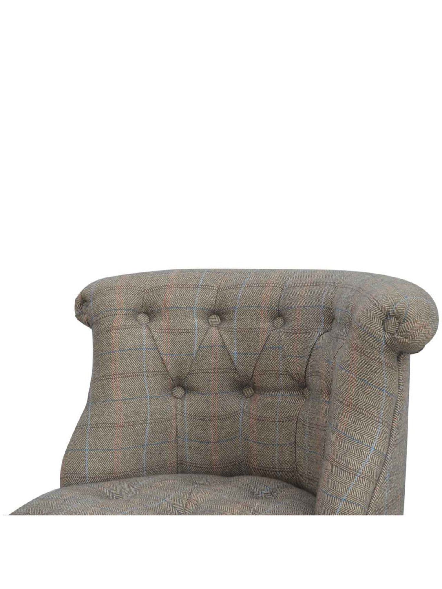 Artisan Furniture Grey & Brown Wood Tweed Accent Chair