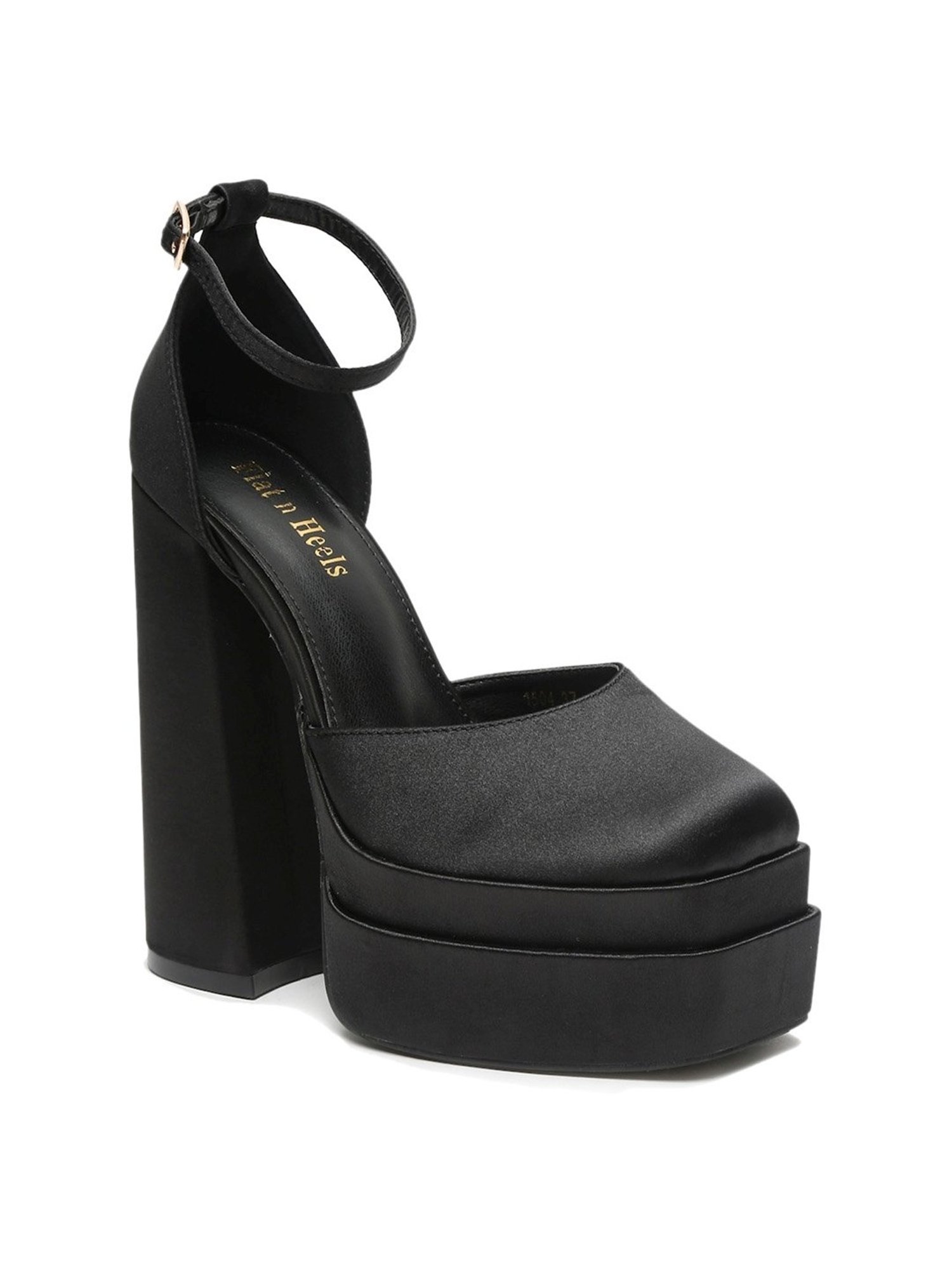 Flat N Heels Women's Black Ankle Strap Sandals