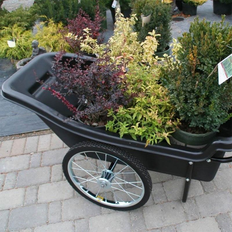 Suncast 15 Gallon Poly Multipurpose Rolling Lawn and Garden Cart, Taupe (2 Pack)