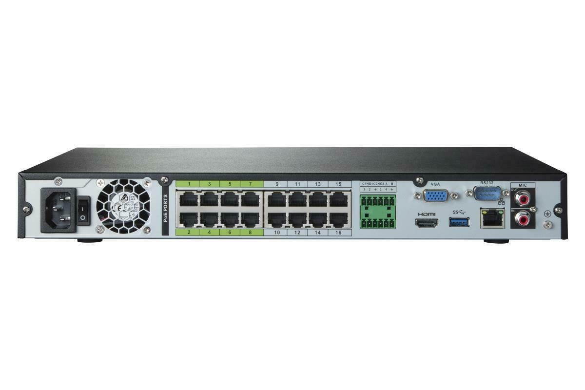 Lorex N882A63B 16 Channel 3TB IP 4K Ultra HD NVR, Audio