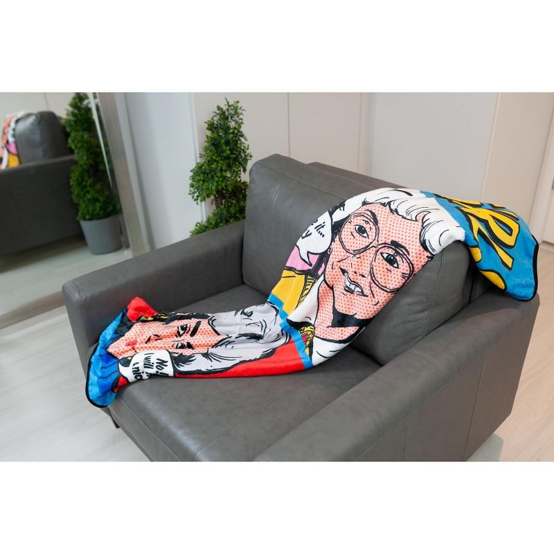 Just Funky Golden Girls Pop-Art Throw Blanket | Golden Girls Quotes | 60 x 45 Inches