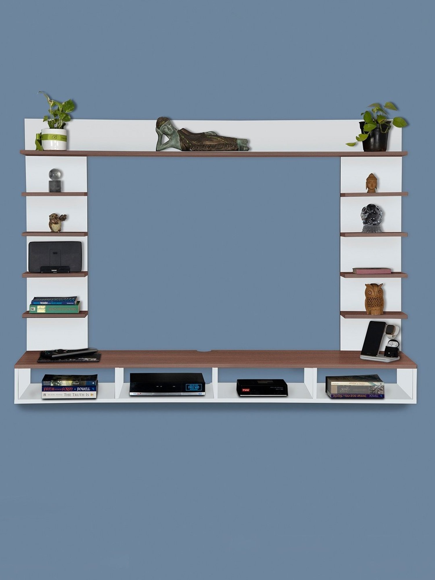 Delite Kom Flex Flowery Wenge & Acacia Dark Engineered Wood TV Entertainment Unit