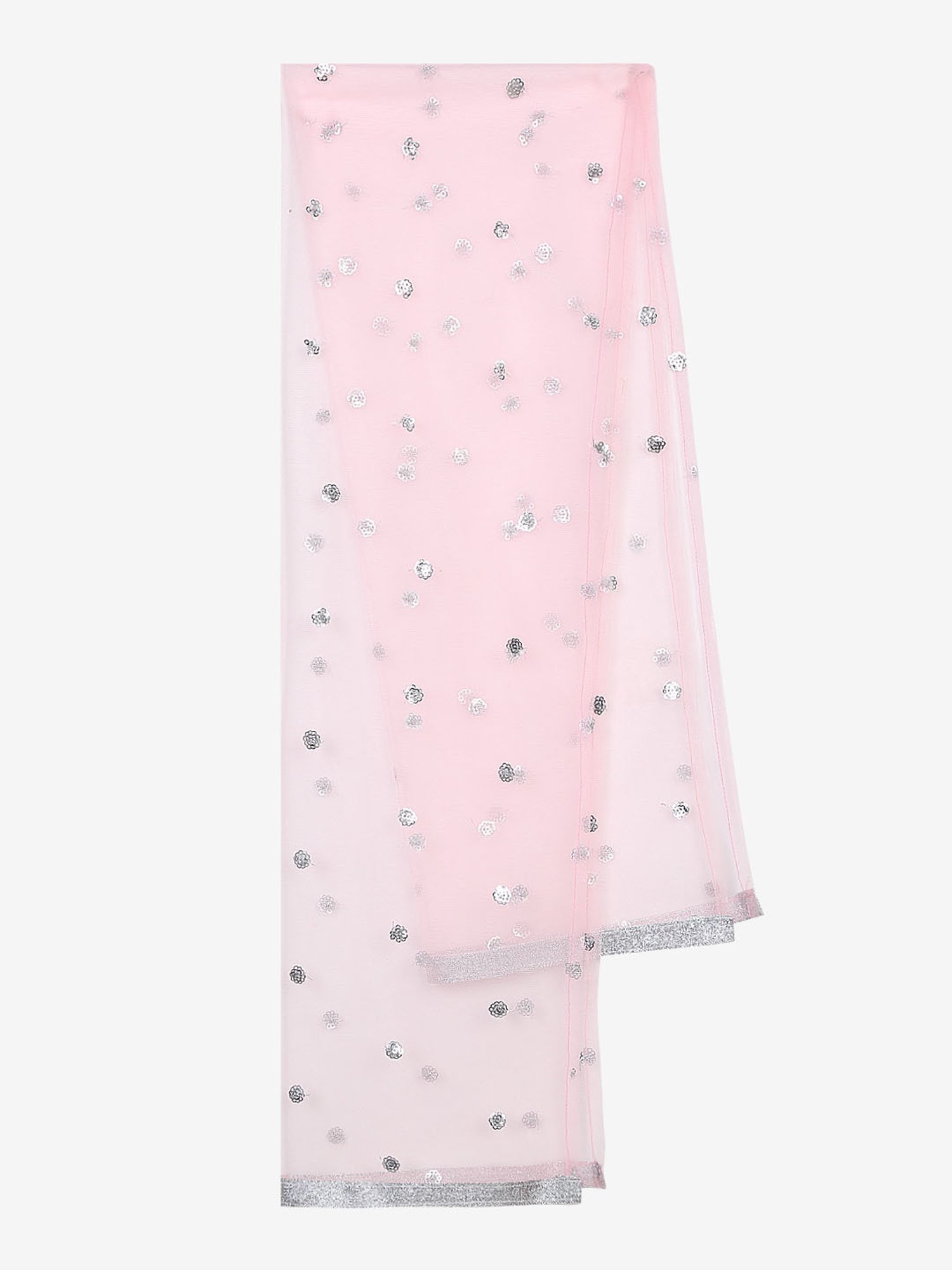 Saka Designs Kids Pink & Ivory Floral Print Lehenga with Choli & Dupatta