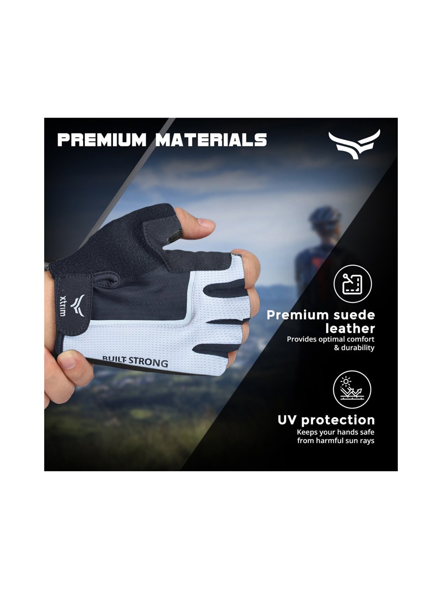 Protoner Gym Gloves with Padded Palm and Wrist Support (Black)