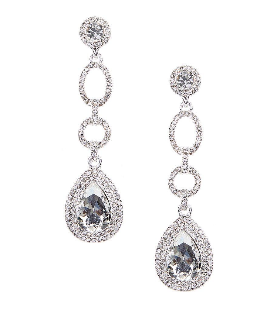 Gemma Layne Open Ring Pave Teardrop Earrings