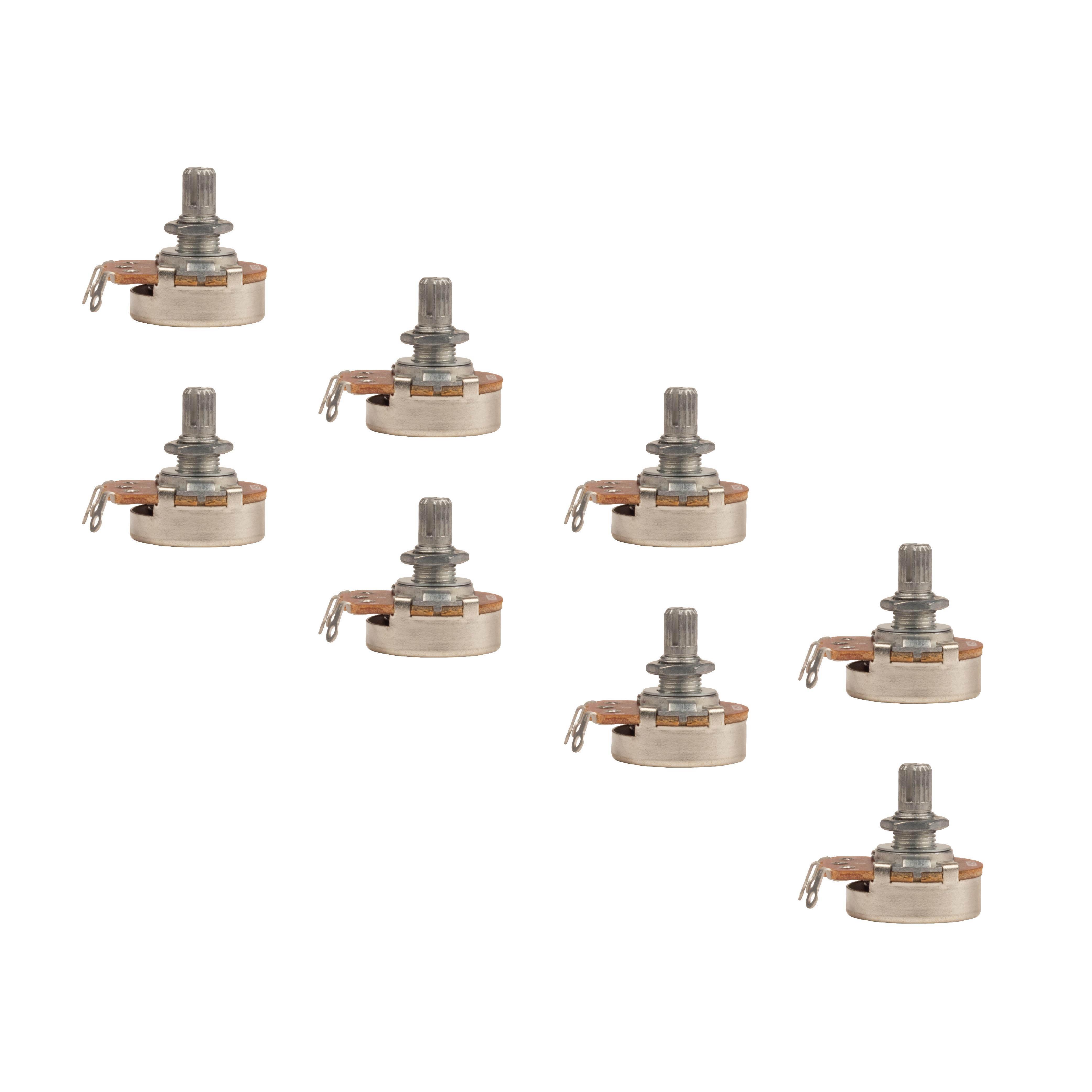 Seismic Audio - SAGA46-8Pack - 8 Pack of Replacement Linear Taper Tone Pots with Coarse Knurled Split Shaft - B250K Ohm