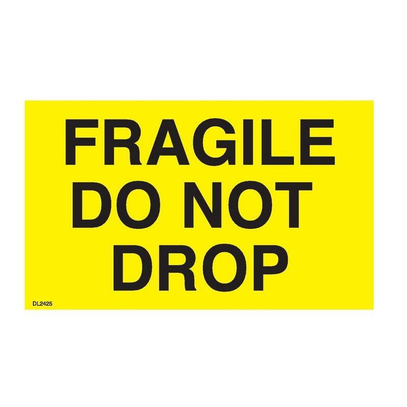3" x 5" Fragile do not drop labels (500 per Roll)