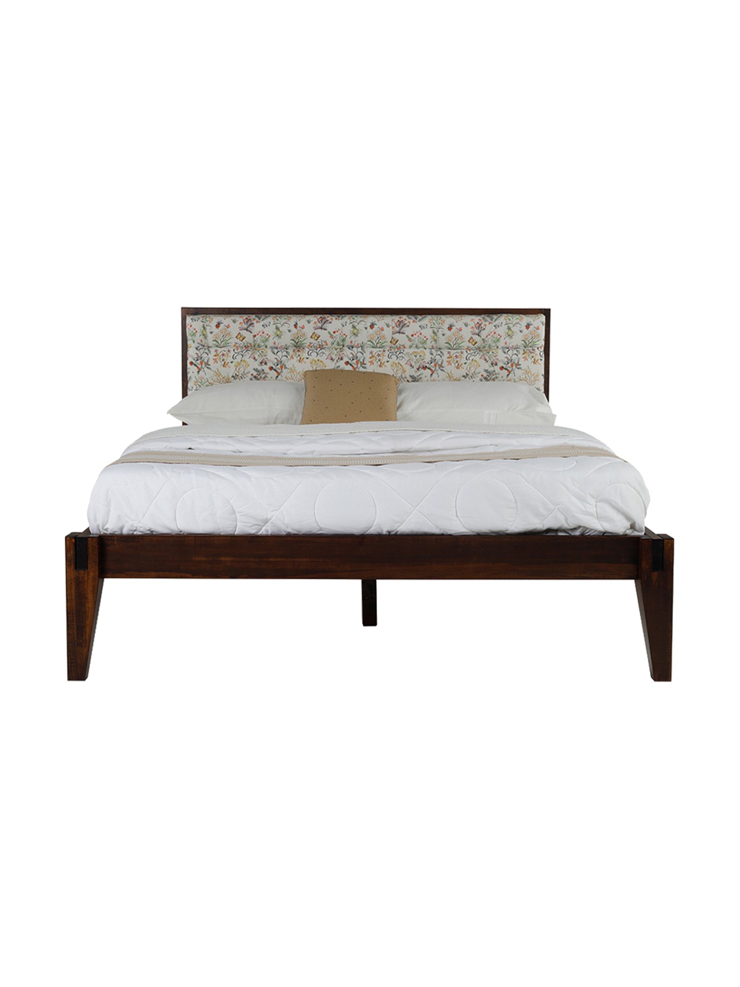 Pure York Solid Wood Queen Size Bed in Brown Finish