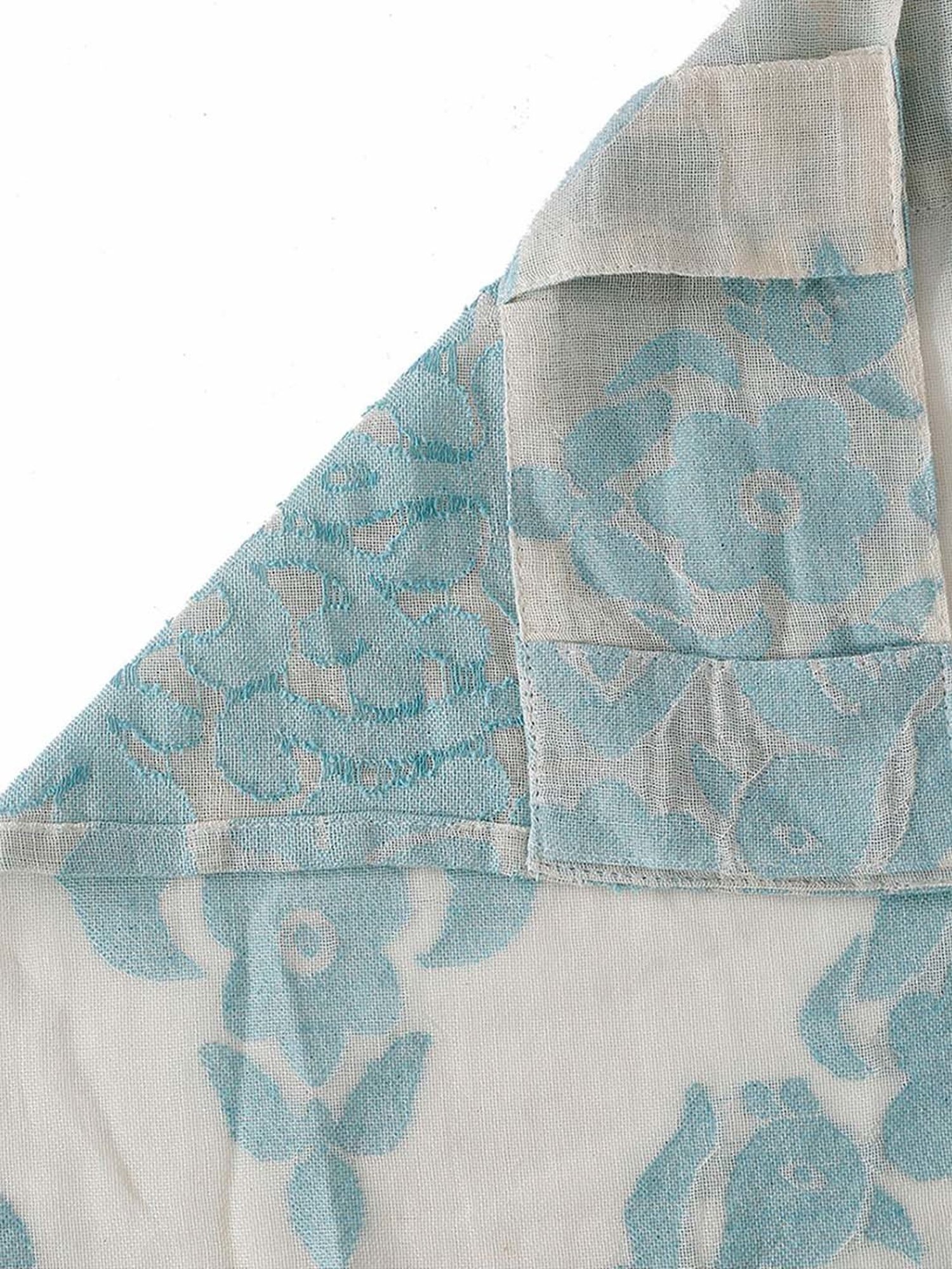 Fabindia Home Meel Teal Cotton Curtain