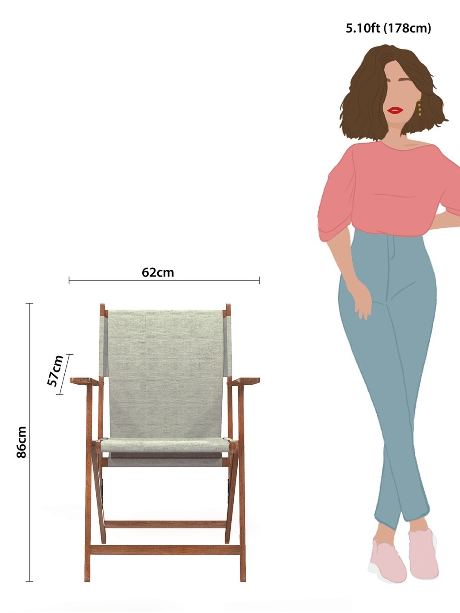 Chumbak Bistro Srilanka Solid Green Wood Folding Chair