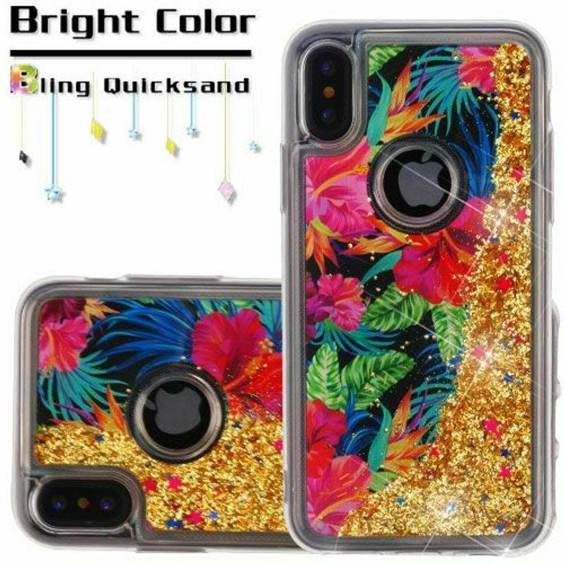 For  iPhone X/XS 10 Multi-Color Electric Hibiscus Hard Hybrid Case Cover