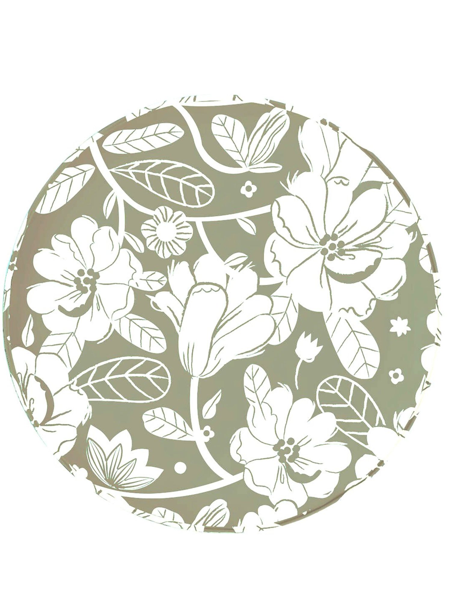 Chumbak English Garden Floral Grey Wood Cafe Stool