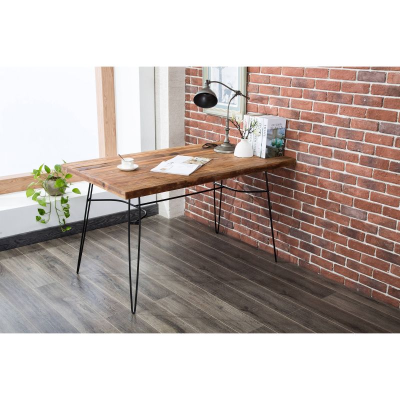 54" Lantana Reclaimed Wood Dining Table/Desk Brown/Black - Summerland Home