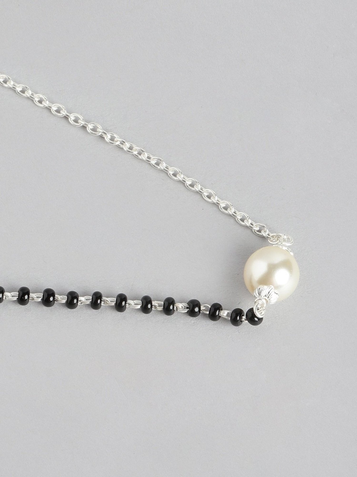 March by FableStreet 92.5 Sterling Silver Floral Mangalsutra for Women