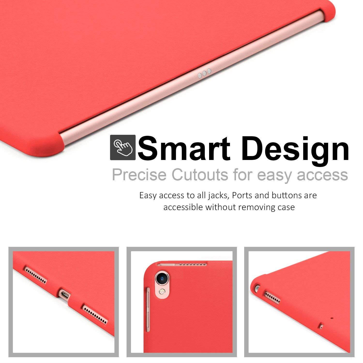 iPad Pro 10.5 Inch Red Color Case - Companion Cover - Perfect Match for Apple Smart Keyboard and Cover