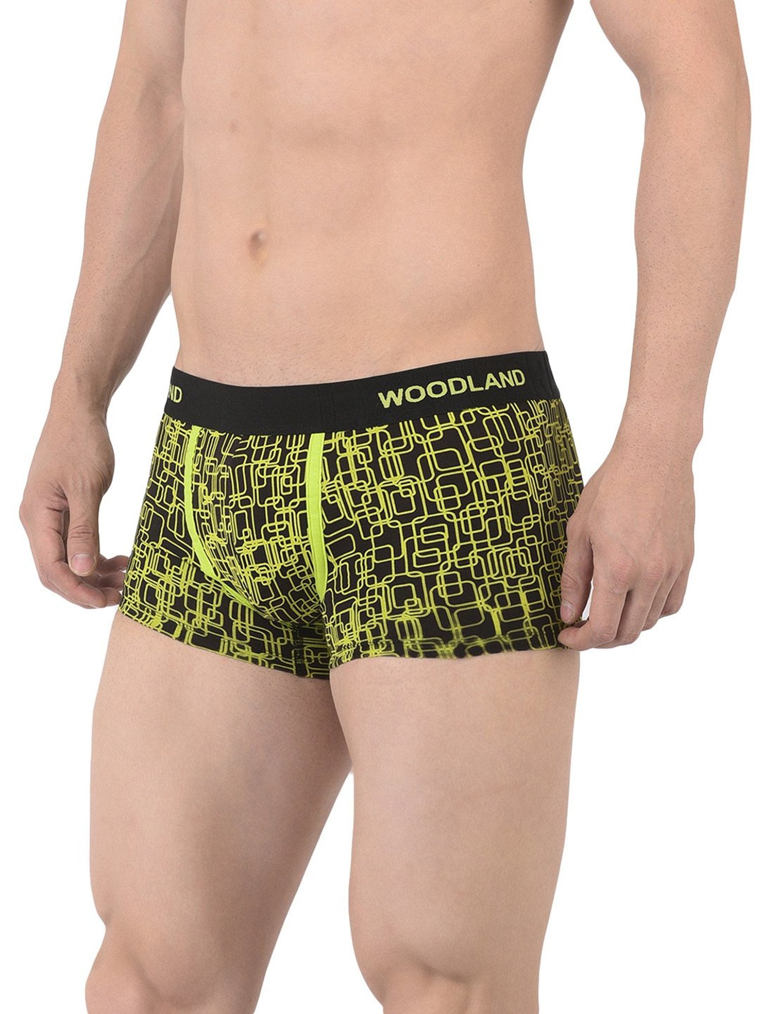 Woodland Black & Green Printed Trunks