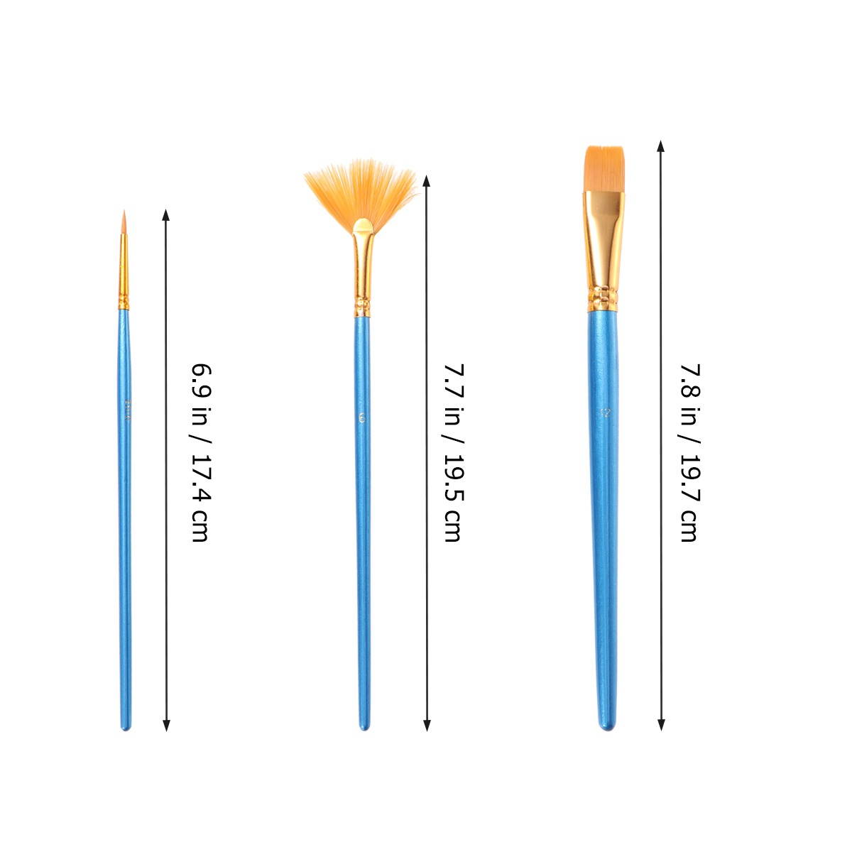 10pcs Paint Brushes Art Set for Acrylic/Oil/Watercolor Painting Nylon Wool Blue Bar