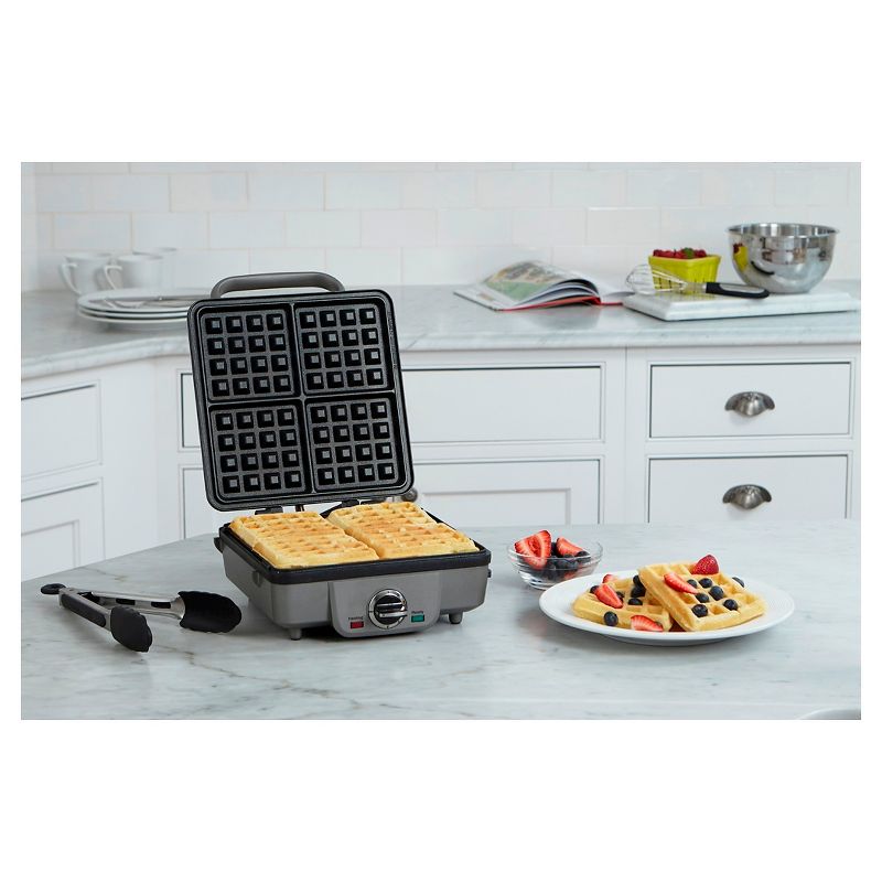 Cuisinart Breakfast Central 4-Slice Belgian Waffle Maker with Pancake Plates  - Stainless Steel - WAF-300P1