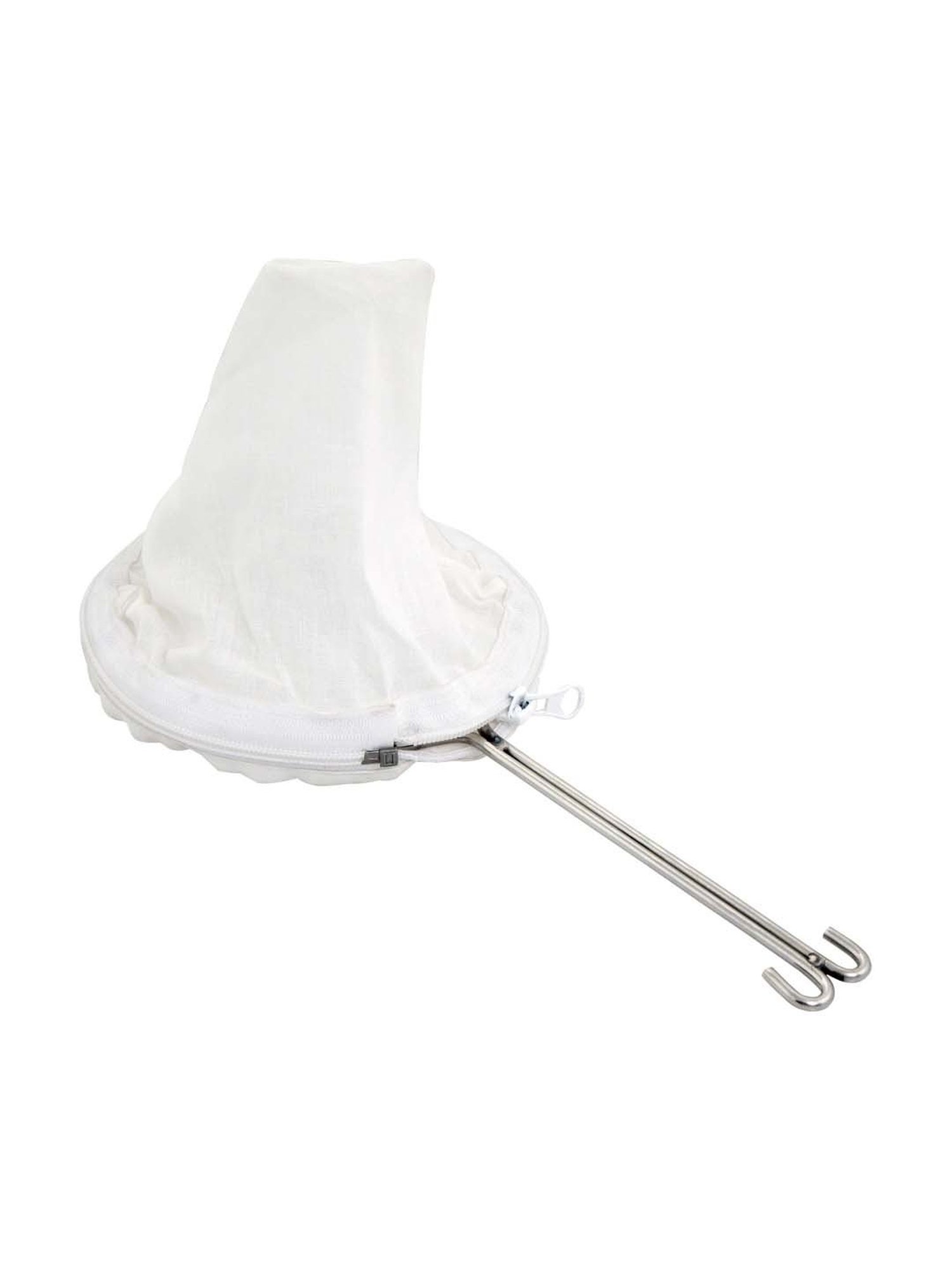 Hazel Silver & White Stainless Steel And Cotton Cloth Water Strainer